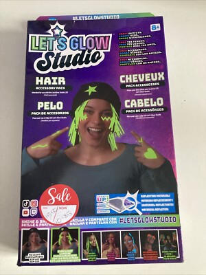 Lets Glow Studio Zubehörpaket Haarperücke Erweiterung Aufkleber und Schablone Alter 8+