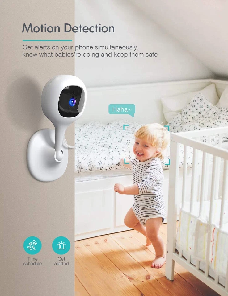 2PCS Baby Monitor Camera with 2-Way Audio 1080P WiFi Home Security Camera - Image 4 of 4