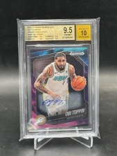 2024 Panini Prizm Black Obi Toppin Nebula Prizm Auto 1/1 Bgs 9.5 Indiana Pacers
