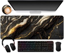 Extended Gaming Mouse Pad 31.5x11.8 in with Coaster Set, Large Non-Slip Rub...