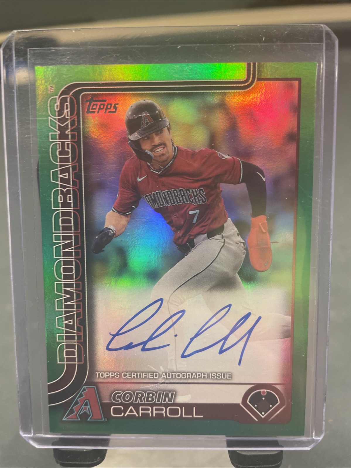 2025 Topps Series 1 Corbin Carroll Real One Flagship Auto Green Holo Foil /99