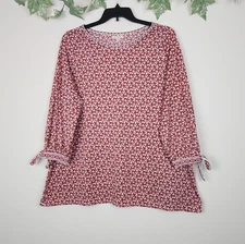 Max Studio Size 3X Floral 3/4 Tie Sleeve Stretch Women's Top