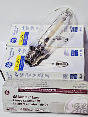 2 pc -GE High Pressure Sodium Lucalox HID Light Bulb 150w Clear ED17, S55 Balast