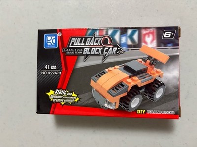 Mindbox Pull Back Block Car building set. Building Toy Ages 4+