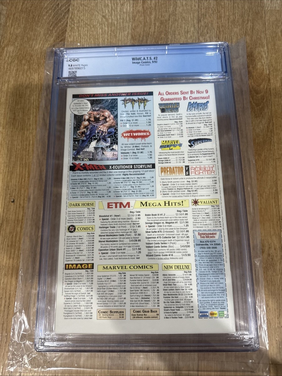 WILDCATS #2 CGC 9.8 GRADED IMAGE COMICS 1992 JIM LEE! 1ST PRISM