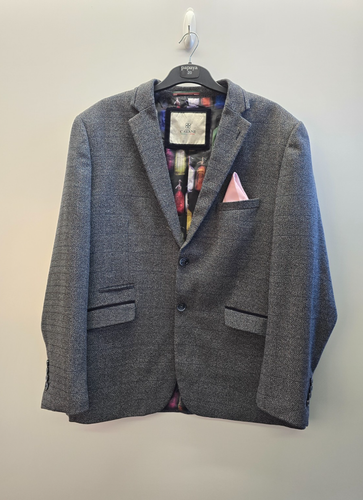 Cavani 3 Piece Suit Grey Check Tweed Mens Blazer 46R Waistcoat 46R Trousers 36R - Picture 2 of 23