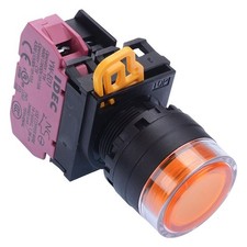 IDEC Red 24V illuminated 22mm Momentary Shrouded Push Button Switch 2NC IP65