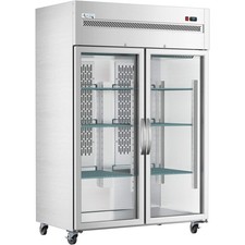 54" Glass Door Stainless Steel Reach-In Refrigerator