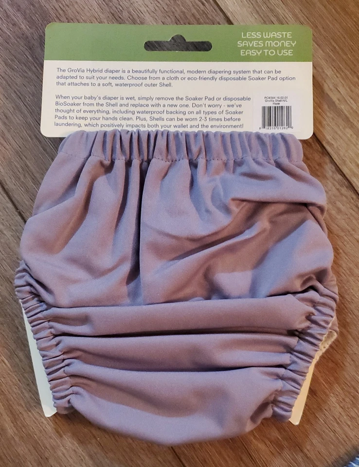 NEW GroVia Hybrid Shell Waterproof Diaper Cover One-Size AI2 Shell Haze - Image 2 of 2