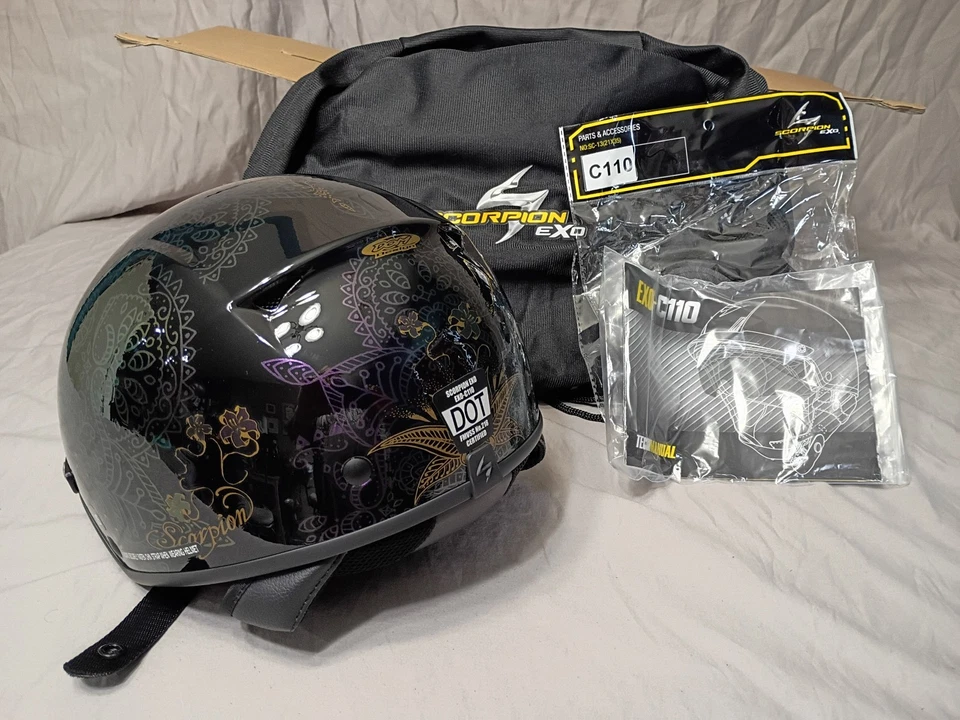 Casco Scorpion EXO-C110 negro/oro Azalea XS Foto 2 de 4