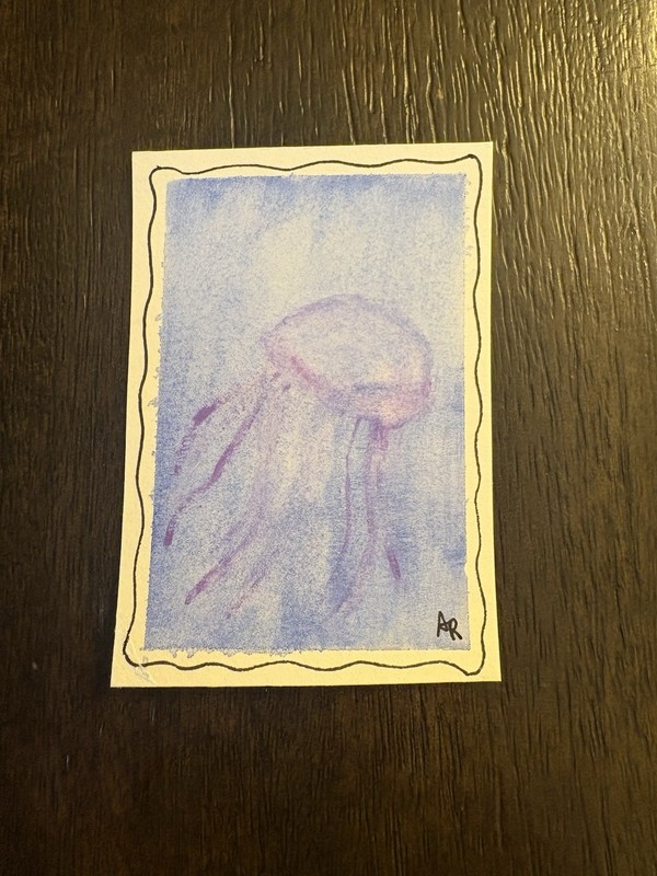 ACEO Jellyfish Ocean Watercolor “Clear Blobs" Jellies #3