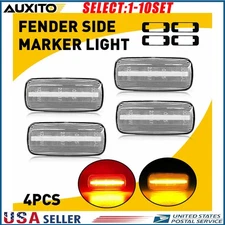 LED Side Marker Lights Clear For 2010-18 Dodge Ram 2500 3500 HD Dually Bed 4-20X