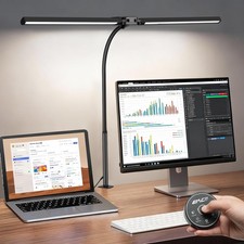 32.8'' Wide Desk Lamp with Clamp for Home Office, Eye-Caring LED Desk Lamp, D...