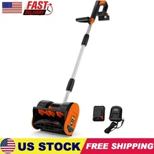 12" Electric Snow Blower 20V Battery Cordless Snow Shovel/Snow Thrower, Orange