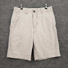 Abercrombie  Fitch Shorts Kids Boys 14 Beige Chino Flat Front Button Fly Twill