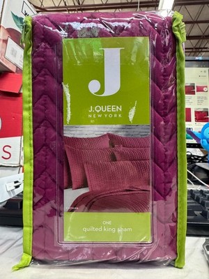 J. Queen New York Cayman Quilted Pillow Sham Fuchsia - King New