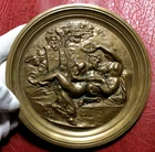 Erotic Bas-Relief of a Satyr and Bacchante bronze plate 19-20th century