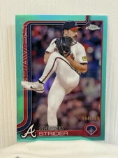 2025 Topps Chrome #46 Spencer Strider Aqua Refractor /199 Braves