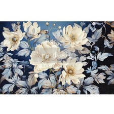 Cerulean Blooms I  D cor Decoupage Tissue  Redesign with Prima