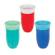 Sippy Cups Spill Proof Toddler 3 Pack 10 oz Leak Resistant Nuby Wonder Sides