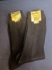 Vintage Mens Dress Socks 100 Stretch Nylon Sz 10-13 New Taiwan Black