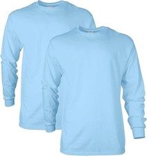 Gildan Ultra Cotton Men's Long Sleeve T-Shirt - Pack of 2 Fit Rib Cuffs Tee Top
