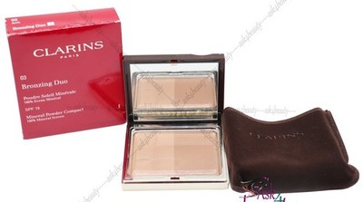 Clarins Bronzing Duo Mineral Powder Compact (03 Dark) SPF 15 0.35oz New In Box