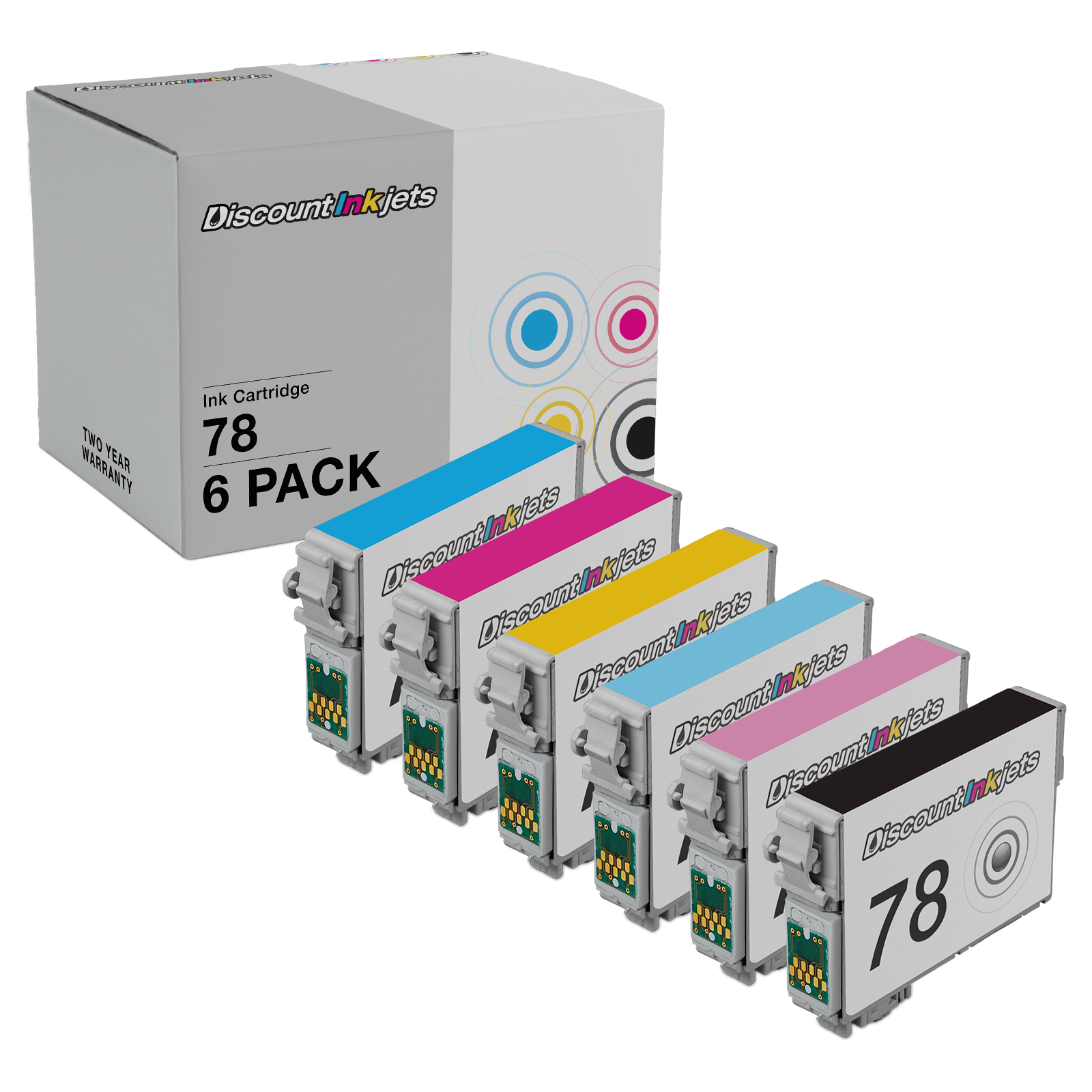 6PK T078 Black Ink Cartridge Set for Epson Stylus R260 R280 R380 RX580