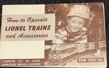 Lionel How to Operate Lionel Trains Accessories Manual 1955-56 PB English mint