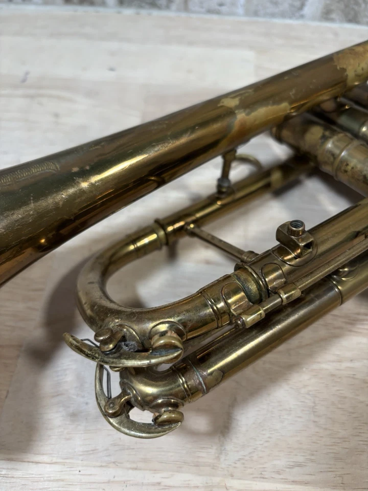 💎Antiguo 1937 CG. Trompeta Conn Elkhart Indiana💎Número de serie 312617💎Sin precio base Foto 3 de 4