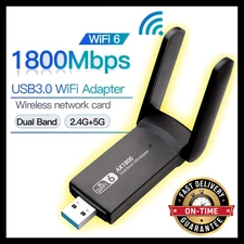 WiFi 6 AX 1800/Mbps USB 3.0 Adapter Dual Band 2.4G/5GHz Wireless Network Card