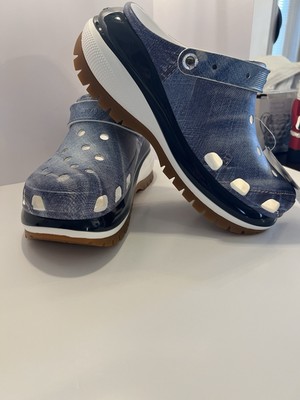 Crocs Classic Mega Crush Denim Blue Clogs Platform Unisex Mens 10M  W/12M - Main Image