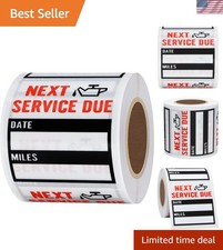 200 Oil Change Reminder Stickers - Transparent 2"x2" Adhesive Labels