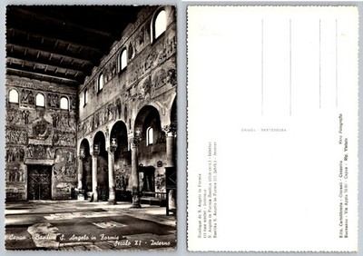 Capua Basilica S. Angelo in Formis 11th Cent Interior RPPC Postcard Italy