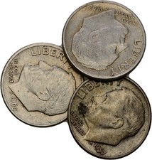 USA Liberty 1 Dime in God We Trust Lot of 3 Original Coin #MTK332