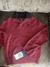 NEW Izod Boys 1/2 Zip Neckline Red Long Sleeve Sweater Size XXS 4/5