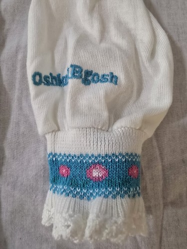 Blusa blusa vintage Oshkosh B'Gosh para niña 4 parche manga blanca - Imagen 2 de 6