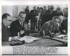 1965 Press Photo Lyndon B. Johnson Lester B. Pearson