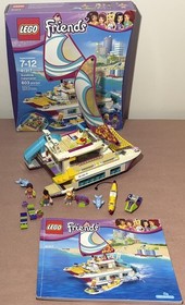 LEGO FRIENDS Sunshine Catamaran (41317) 100% COMPLETE Liam Stephanie Olivia 