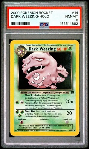 Dark Weezing (Unlimited) graded PSA 8 for sale on eBay
