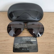 CARRERA PORSCHE Design sunglasses Vintage Teardrop 5623 96 130mm Black with Case