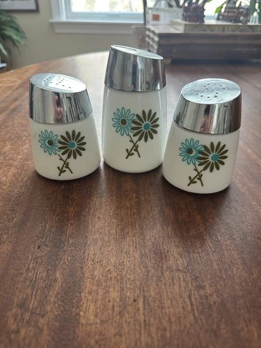 Vintage Milk Glass Sugar Salt & Pepper and Shakers