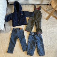 Baby Boy Size 24M Toddler Clothing Bundle Set 4 Items Vintage Denim Overalls EUC