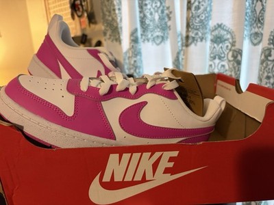Nike Court Borough Low Recraft (GS) Unisex Kids Low Top Sneakers White Pink 5Y
