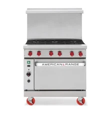 American Range Green Flame 48" Heavy Duty (8) Burner Gas Range w/ Std. Oven