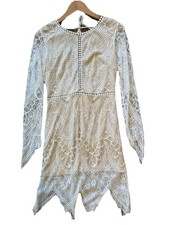 Nasty Girl Lace Long Sleeved Mini Dress Size 8, Boho, western, formal, festival