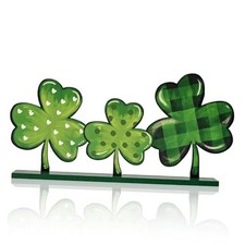 Smile St. Patrick's Day Wooden Standing Decor Green Shamrock St. Shamrock