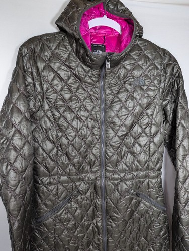 Women's THE NORTH FACE THERMOBALL Slim HOOD QUILT MID-LENGTH Gray M - Picture 6 of 10