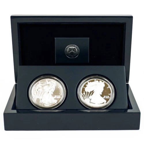 2016-W American Eagle Proof & Uncirculated 1 oz Silver Dollar Set -N