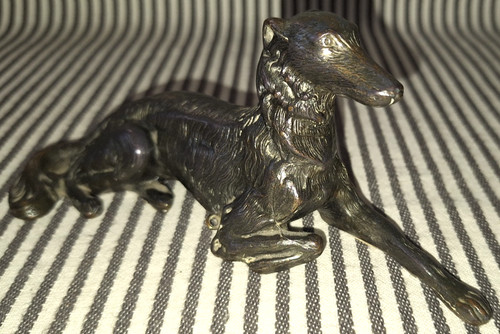 VTG BORZOI DOG 1930s Jennings Brothers STYLE CAST BRONZED METAL FIGURINE